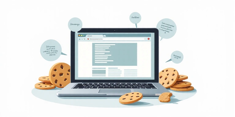 Illustration of cookies in a web browser