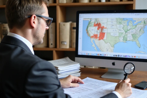 Lawyer reviewing property documents