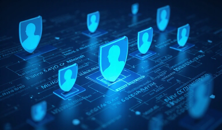 Data security illustration showing protected information