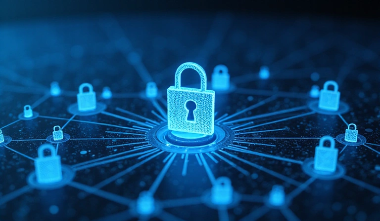 Data collection illustration showing secure information transfer