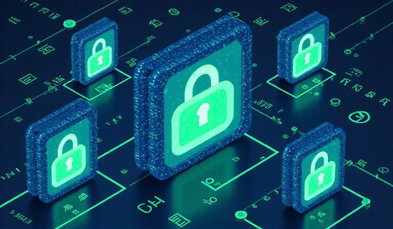 Security measures illustration showing digital protection