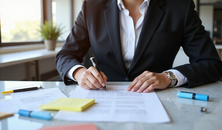 Lawyer reviewing real estate documents